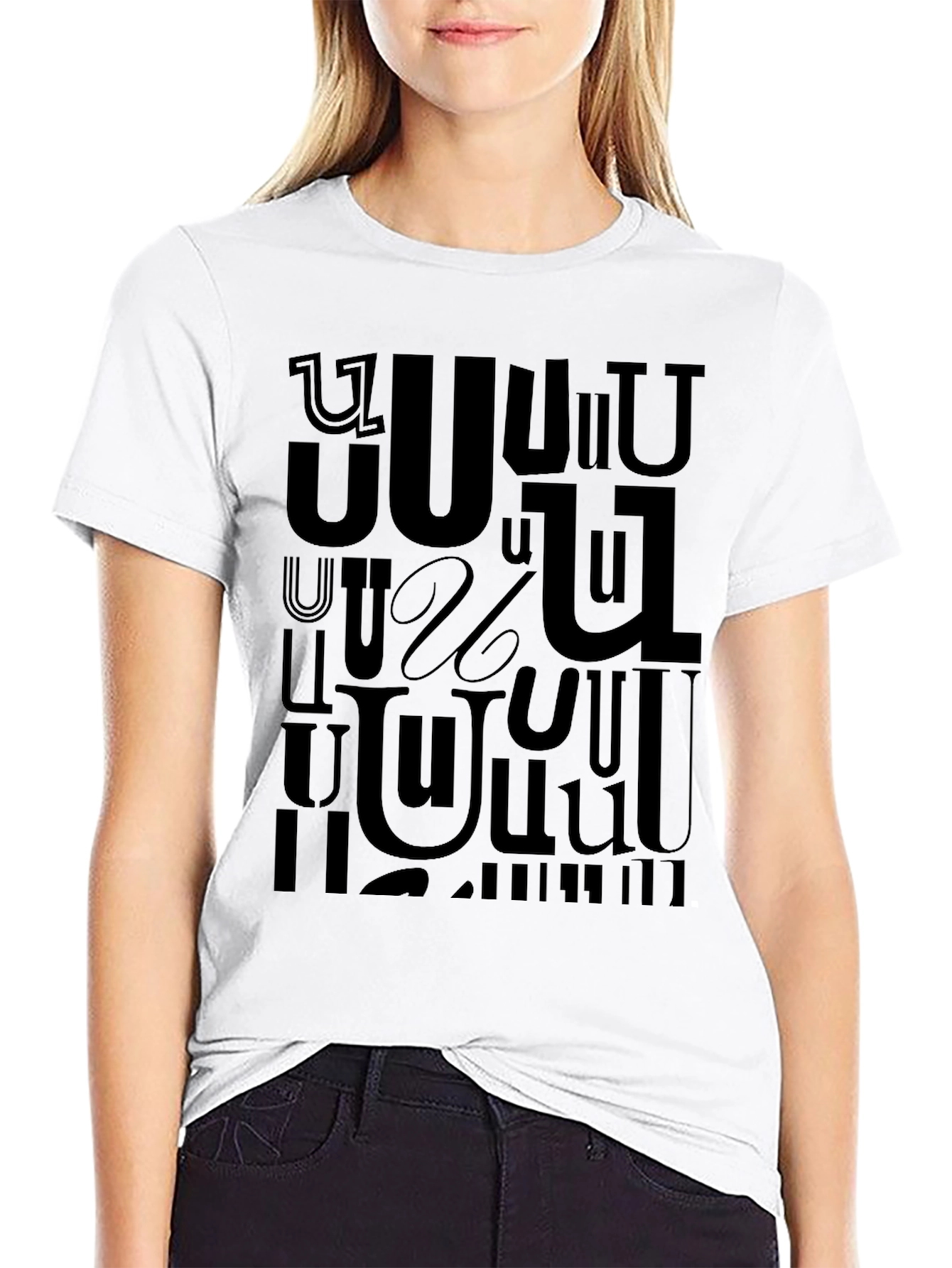 Black Armenian Alphabet Graphic T-Shirt