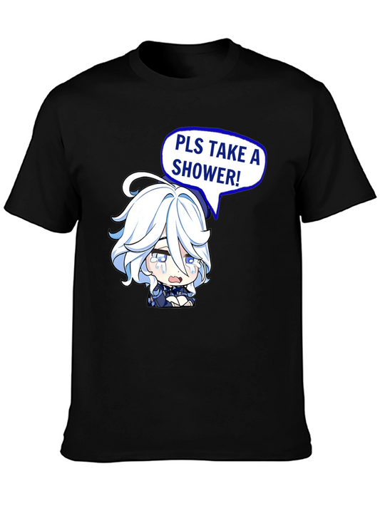 Funny Pls Take a Shower Anime T-Shirt