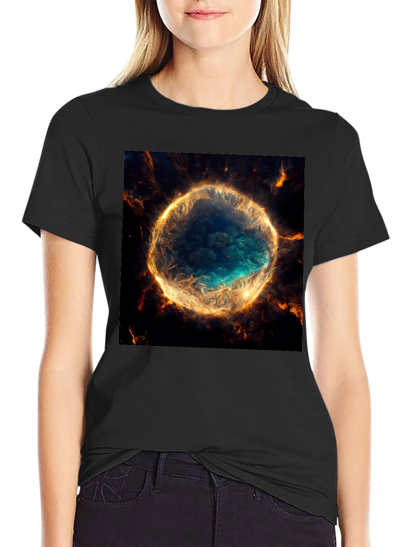 Nebula Graphic Black T-Shirt | Cosmic Style