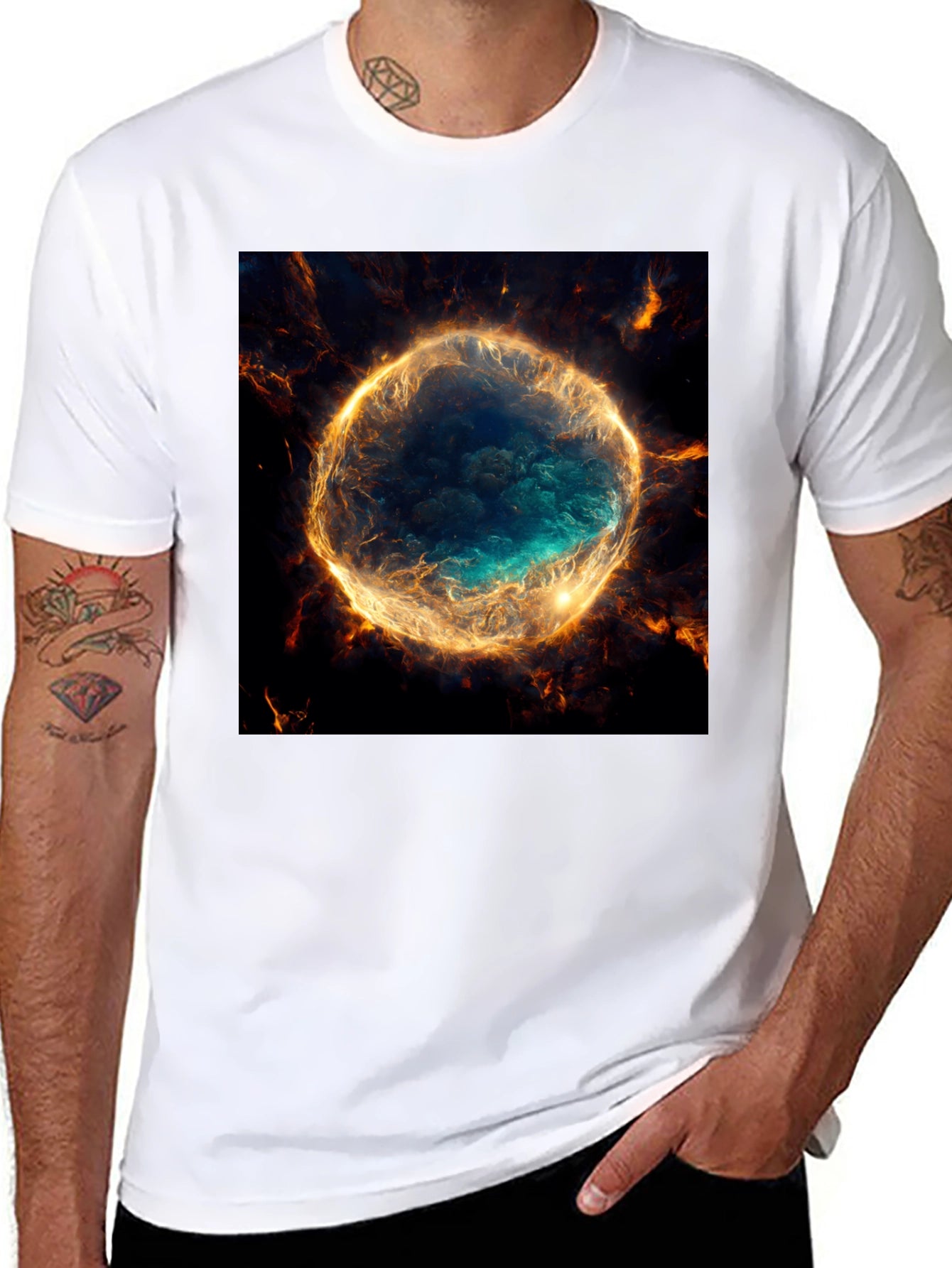 Nebula Graphic Black T-Shirt | Cosmic Style