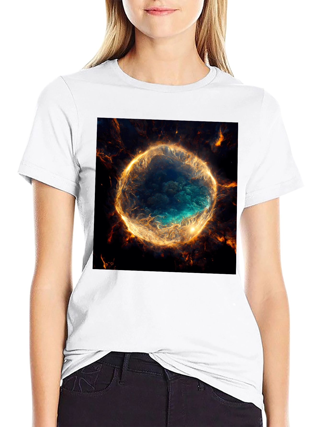 Nebula Graphic Black T-Shirt | Cosmic Style