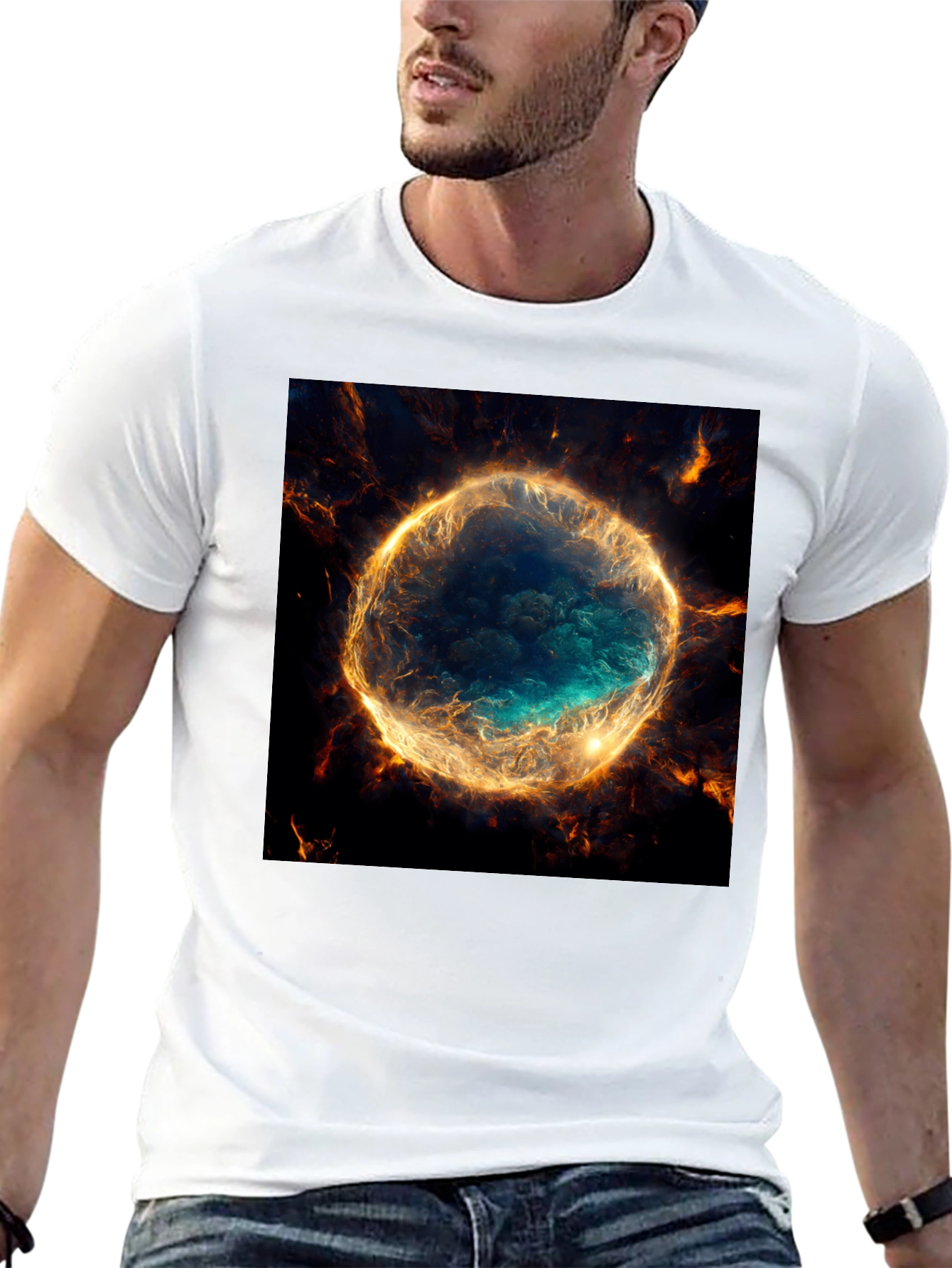 Nebula Graphic Black T-Shirt | Cosmic Style