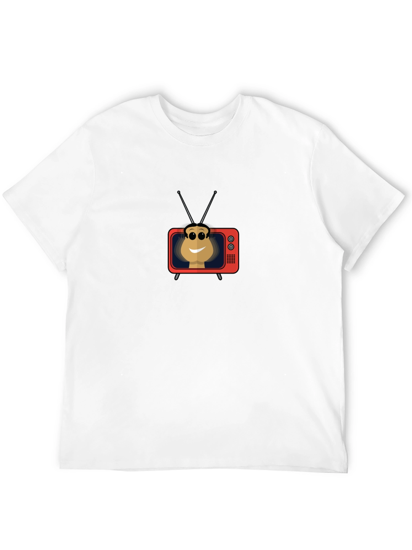 Retro TV Head Graphic Tee - Black Casual Shirt