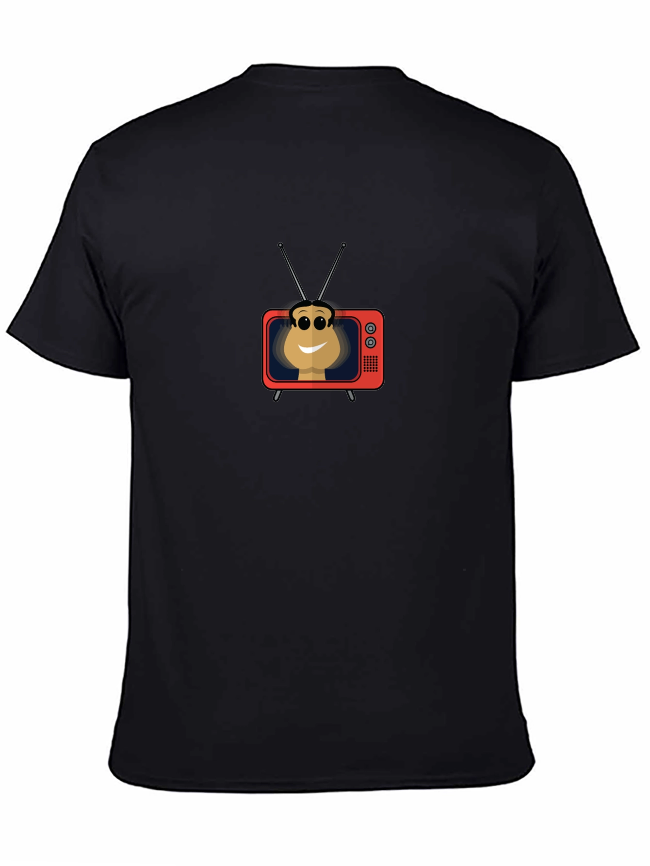 Retro TV Head Graphic Tee - Black Casual Shirt