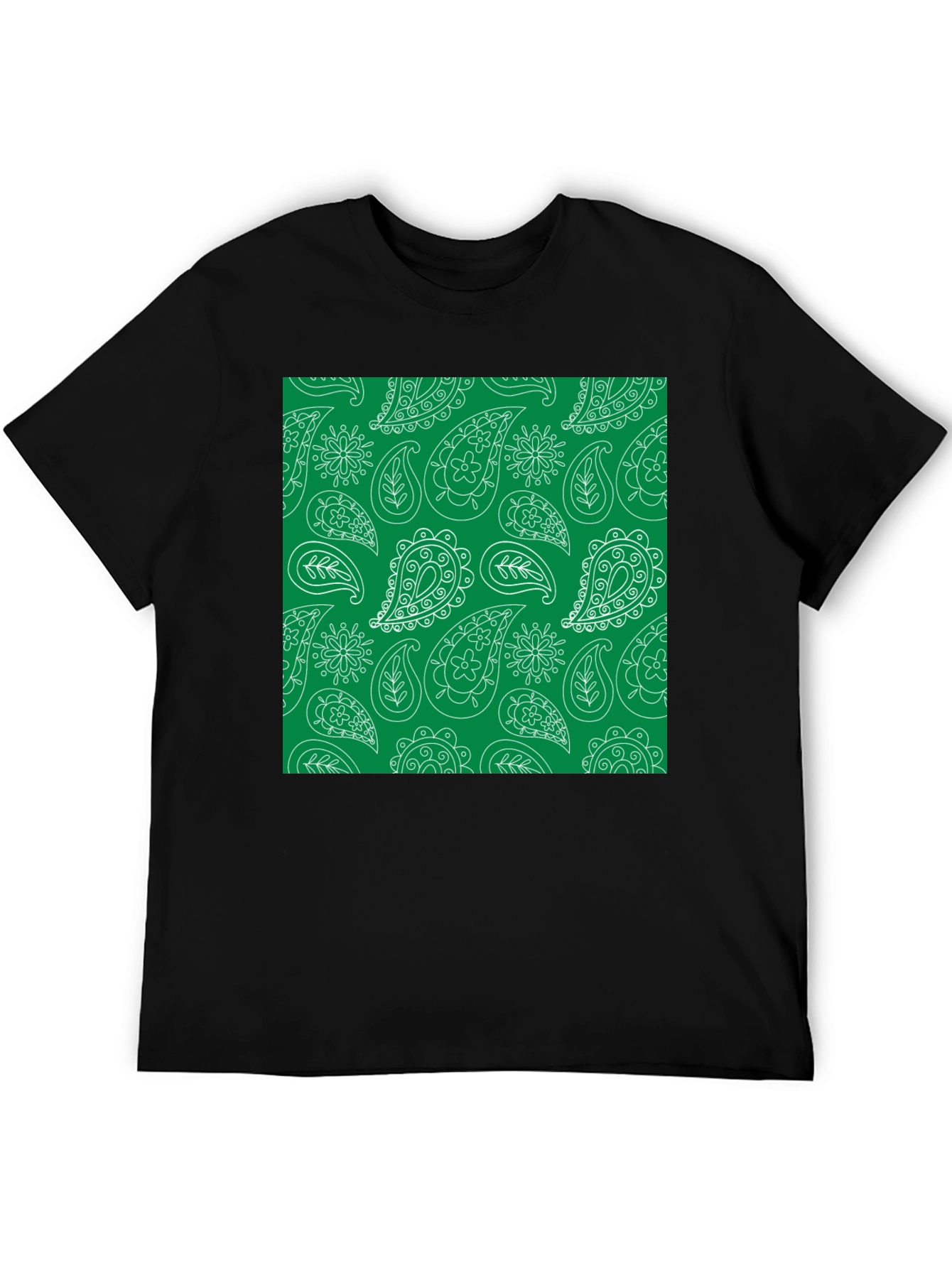 Paisley Print Tee - Black