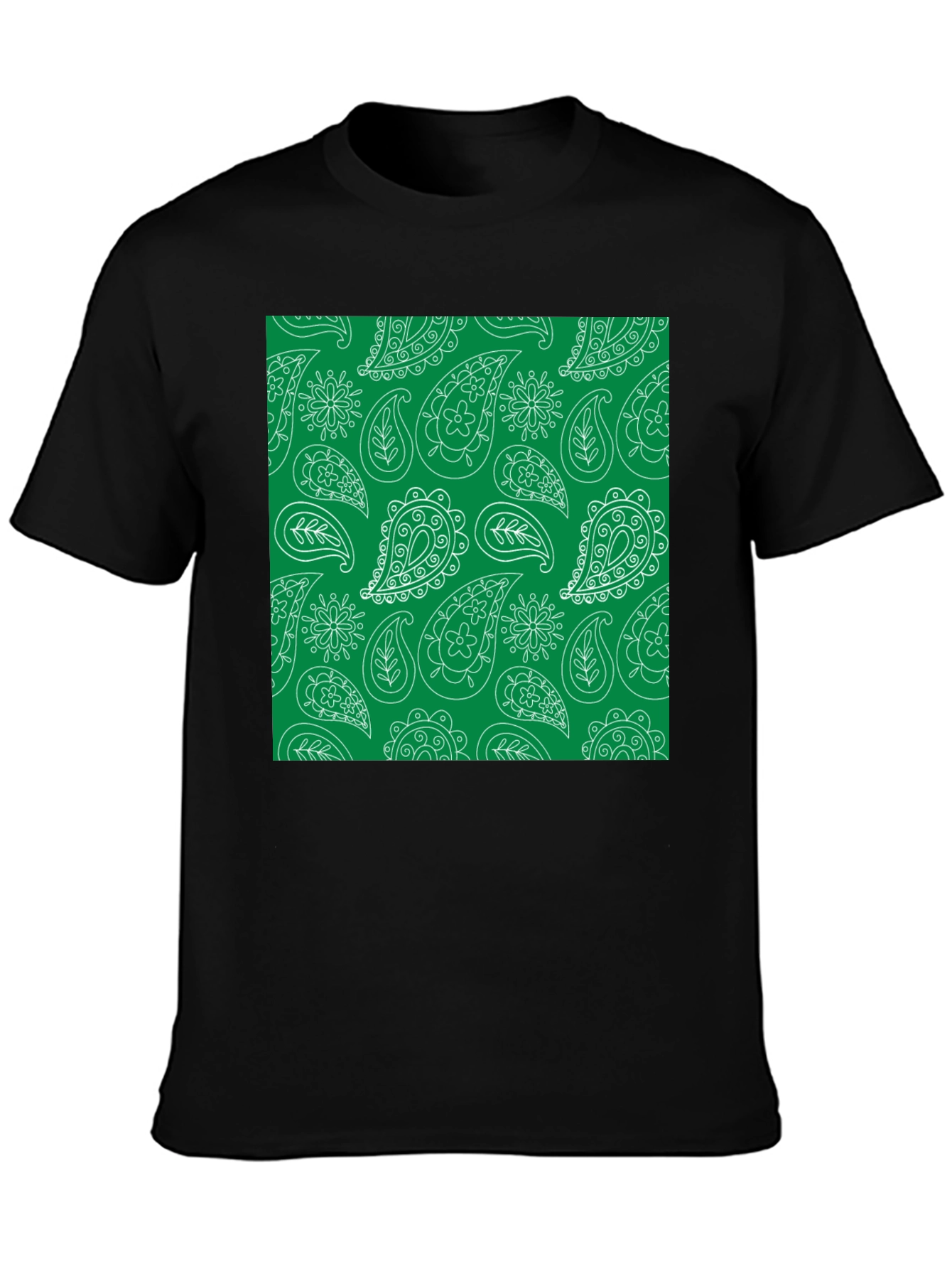 Paisley Print Tee - Black
