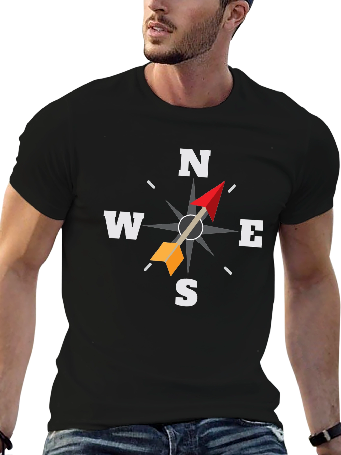 Compass Rose Graphic Tee - Black Adventure Shirt