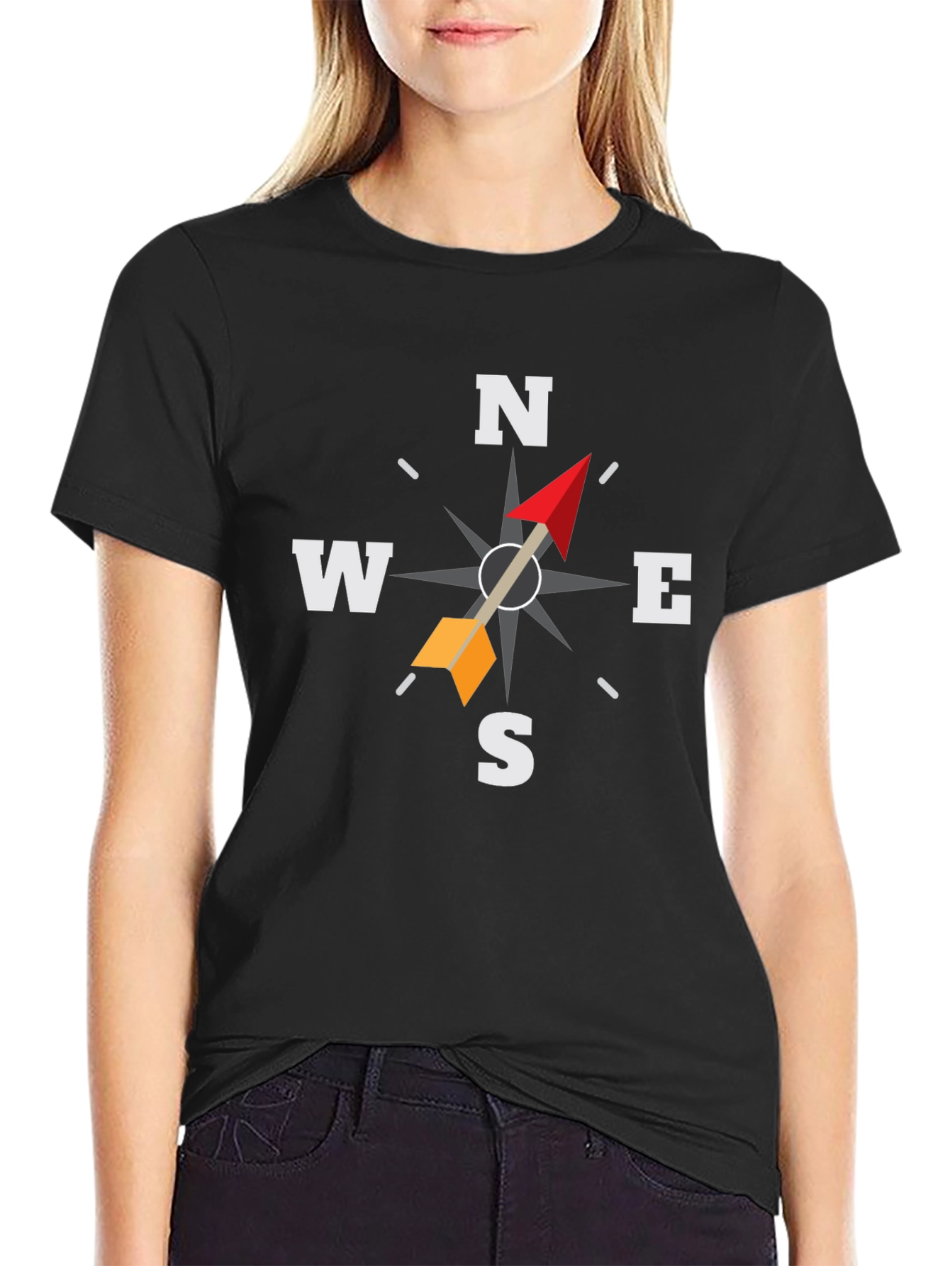 Compass Rose Graphic Tee - Black Adventure Shirt
