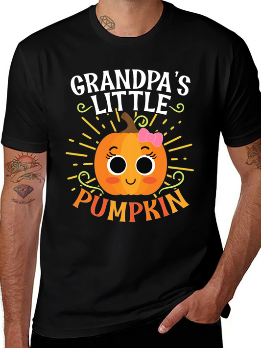 Grandpas Little Pumpkin Cute Graphic Tee