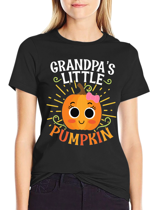 Grandpas Little Pumpkin Cute Graphic Tee
