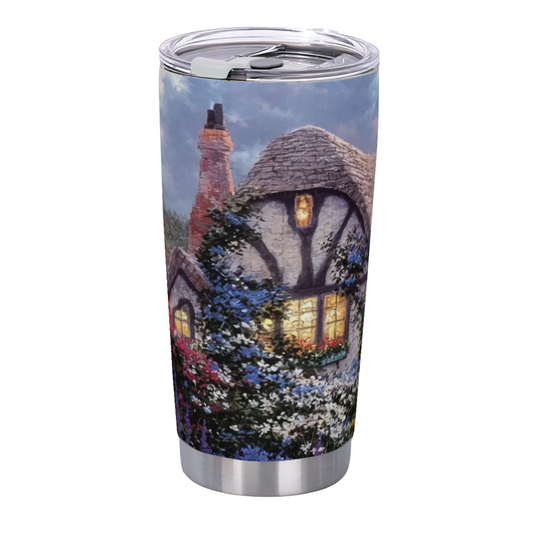 Serene Lighthouse Summer Beach Vacation 20oz Cold Drink Tumbler