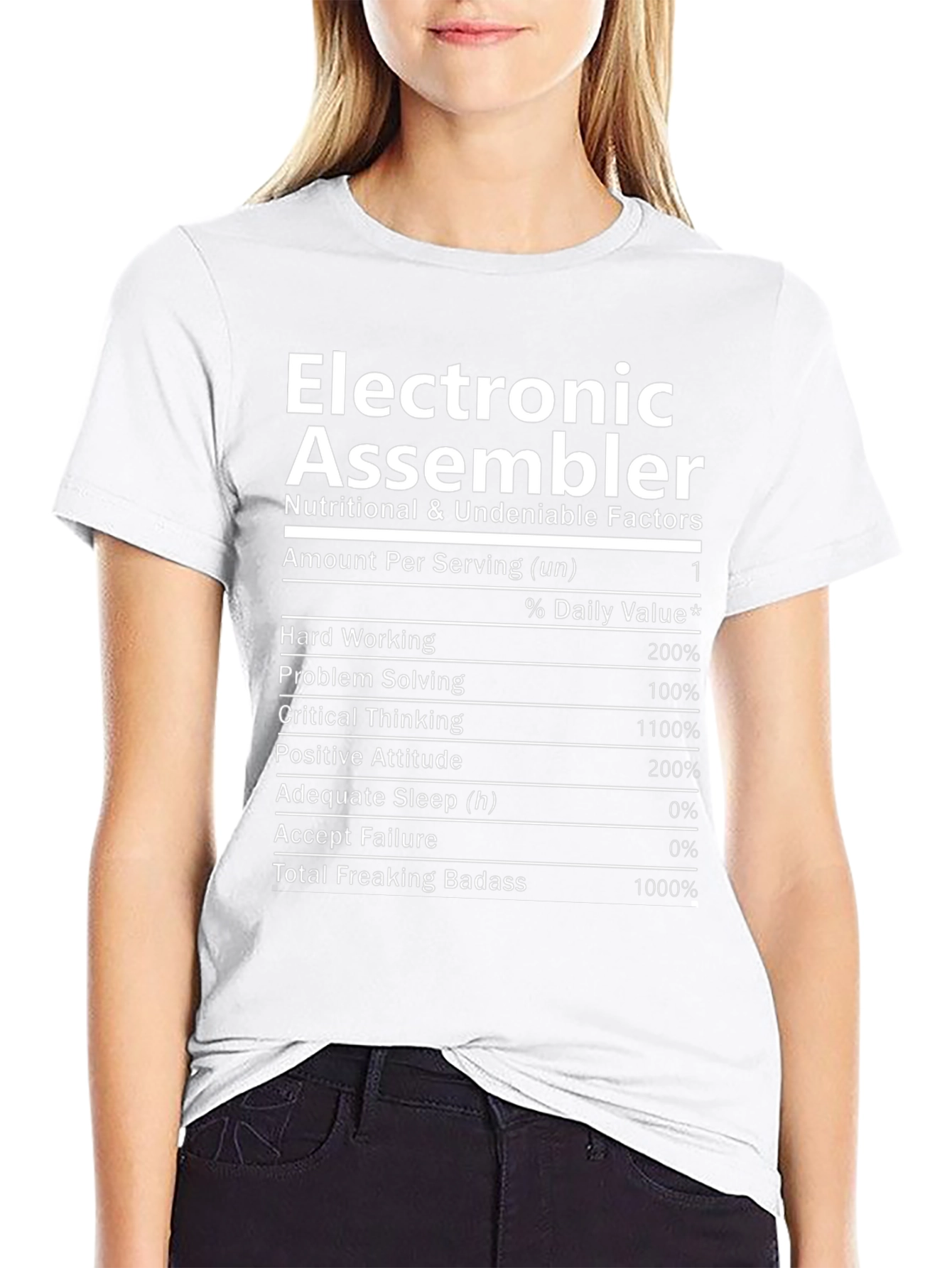 Electronic Assembler Nutrition Facts T-Shirt - Funny Job Tee