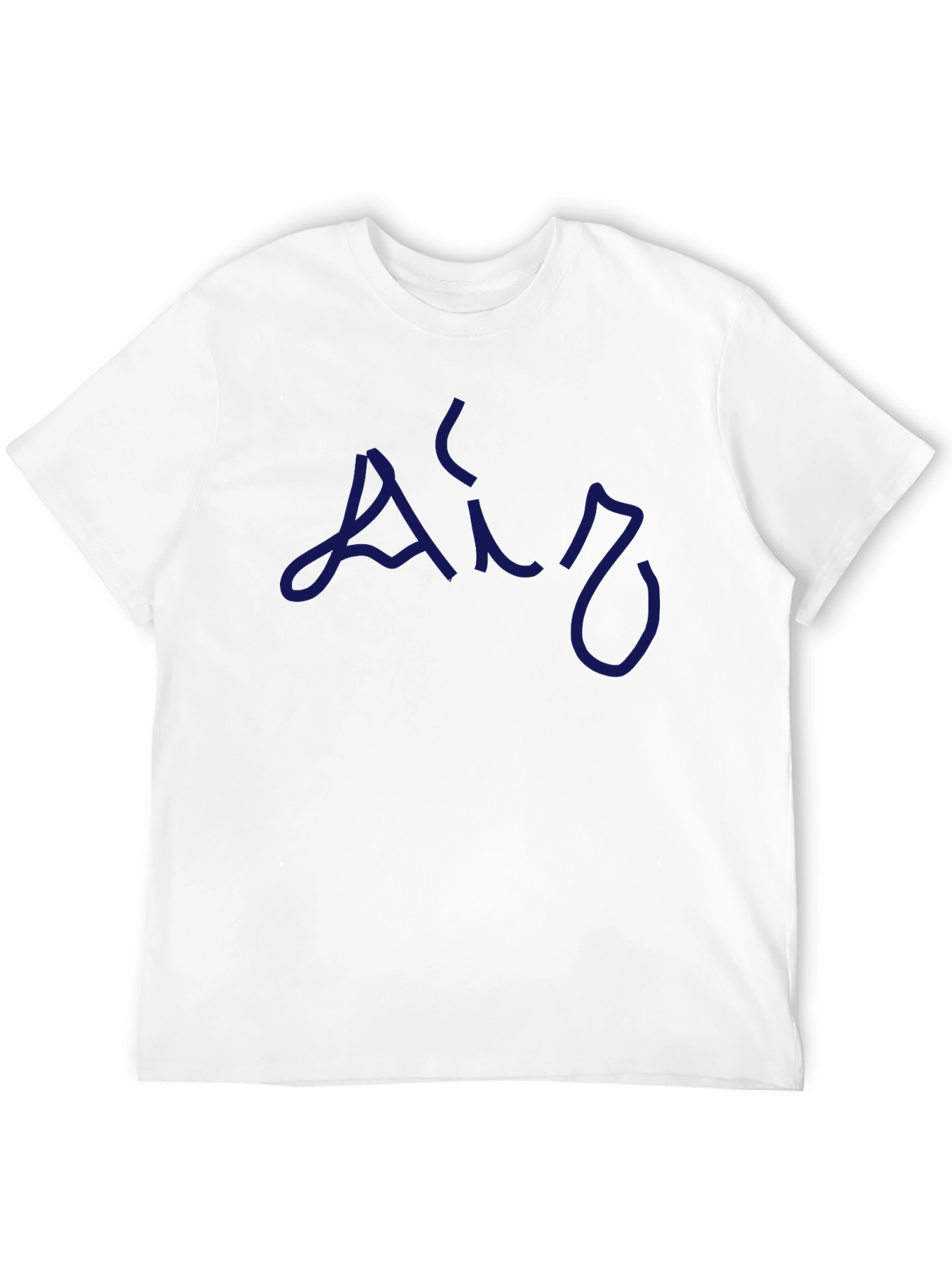 Mens Black T-Shirt with Blue Air Design