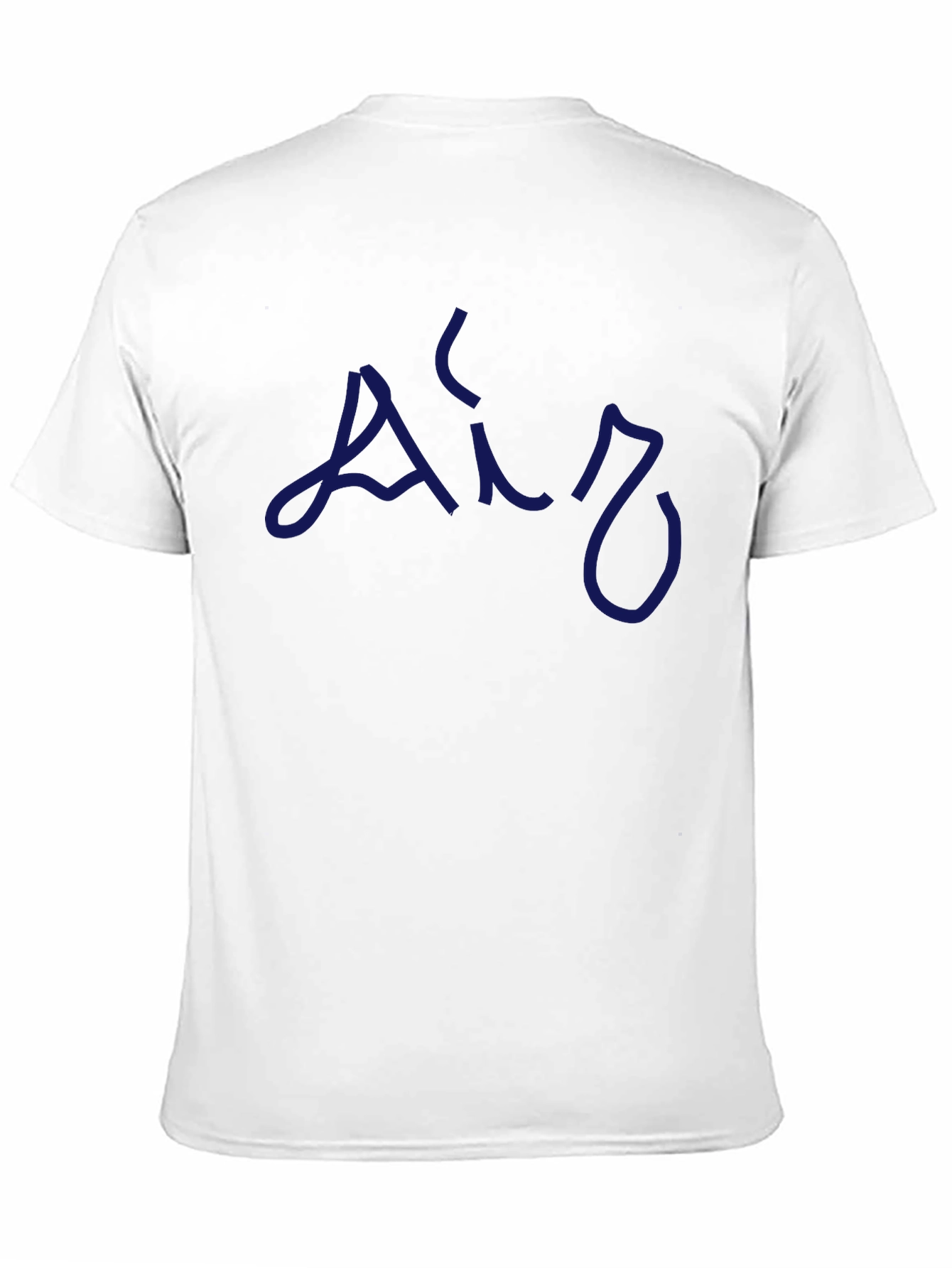 Mens Black T-Shirt with Blue Air Design