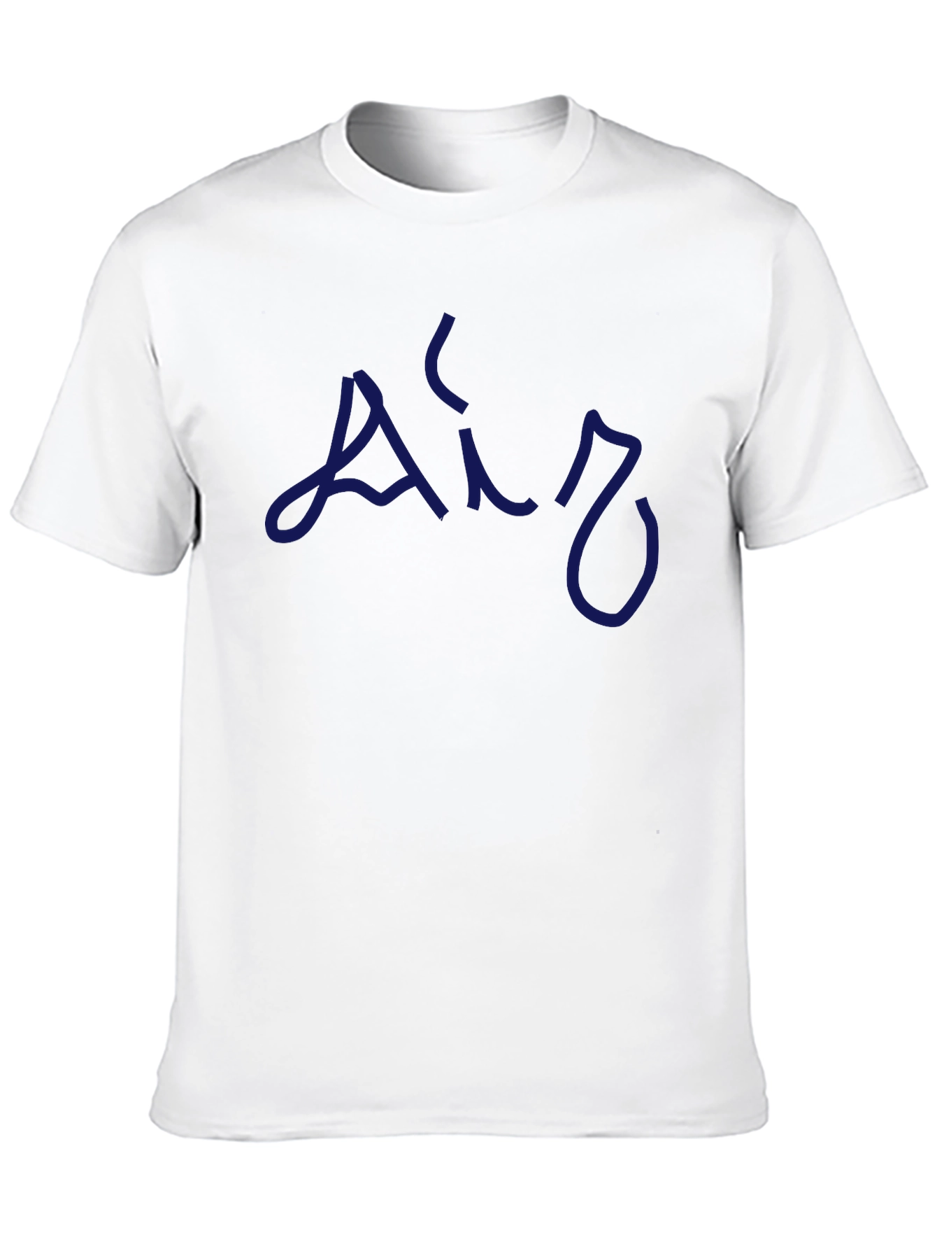 Mens Black T-Shirt with Blue Air Design