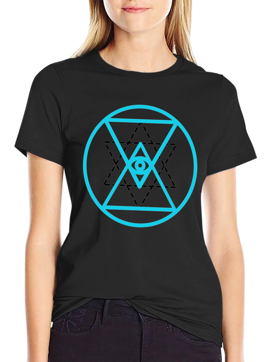 Eye in Triangle Graphic Tee - Black Cotton Blend