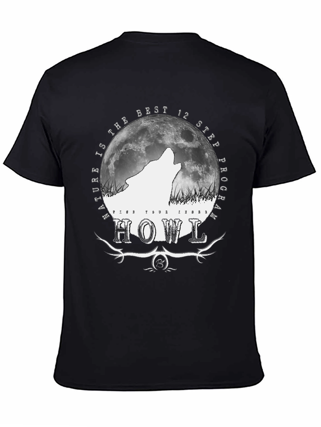 Nature Wolf Howl Graphic T-Shirt