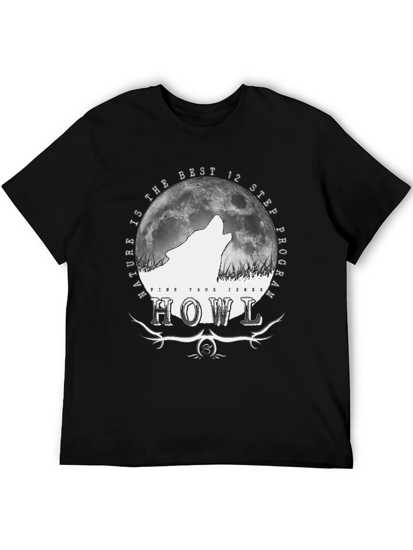Nature Wolf Howl Graphic T-Shirt