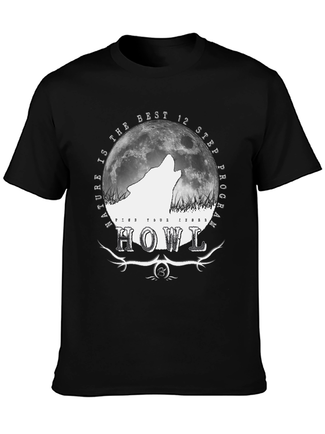 Nature Wolf Howl Graphic T-Shirt