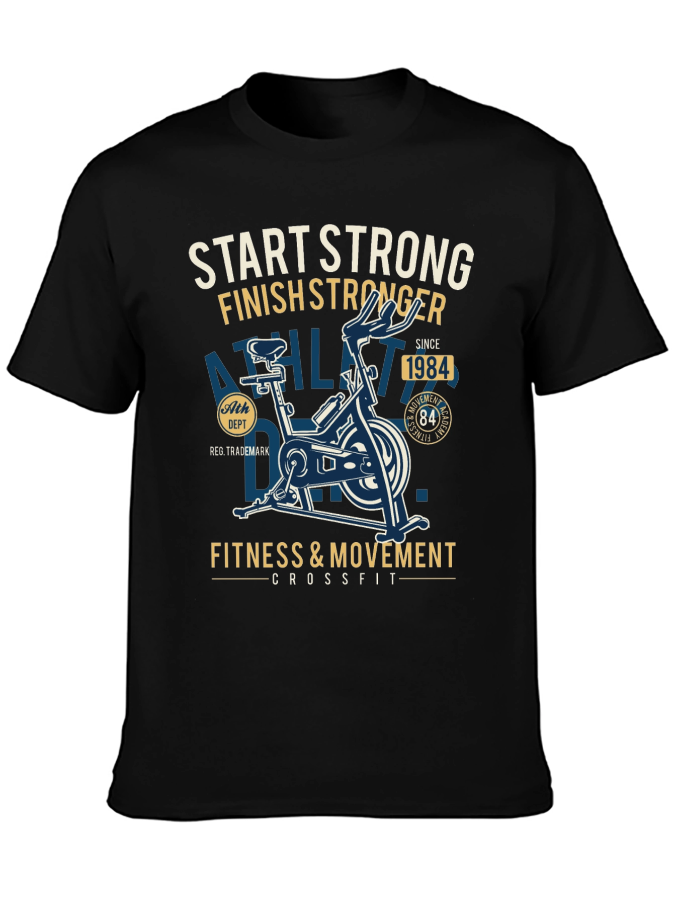 Start Strong Finish Stronger Black T-Shirt