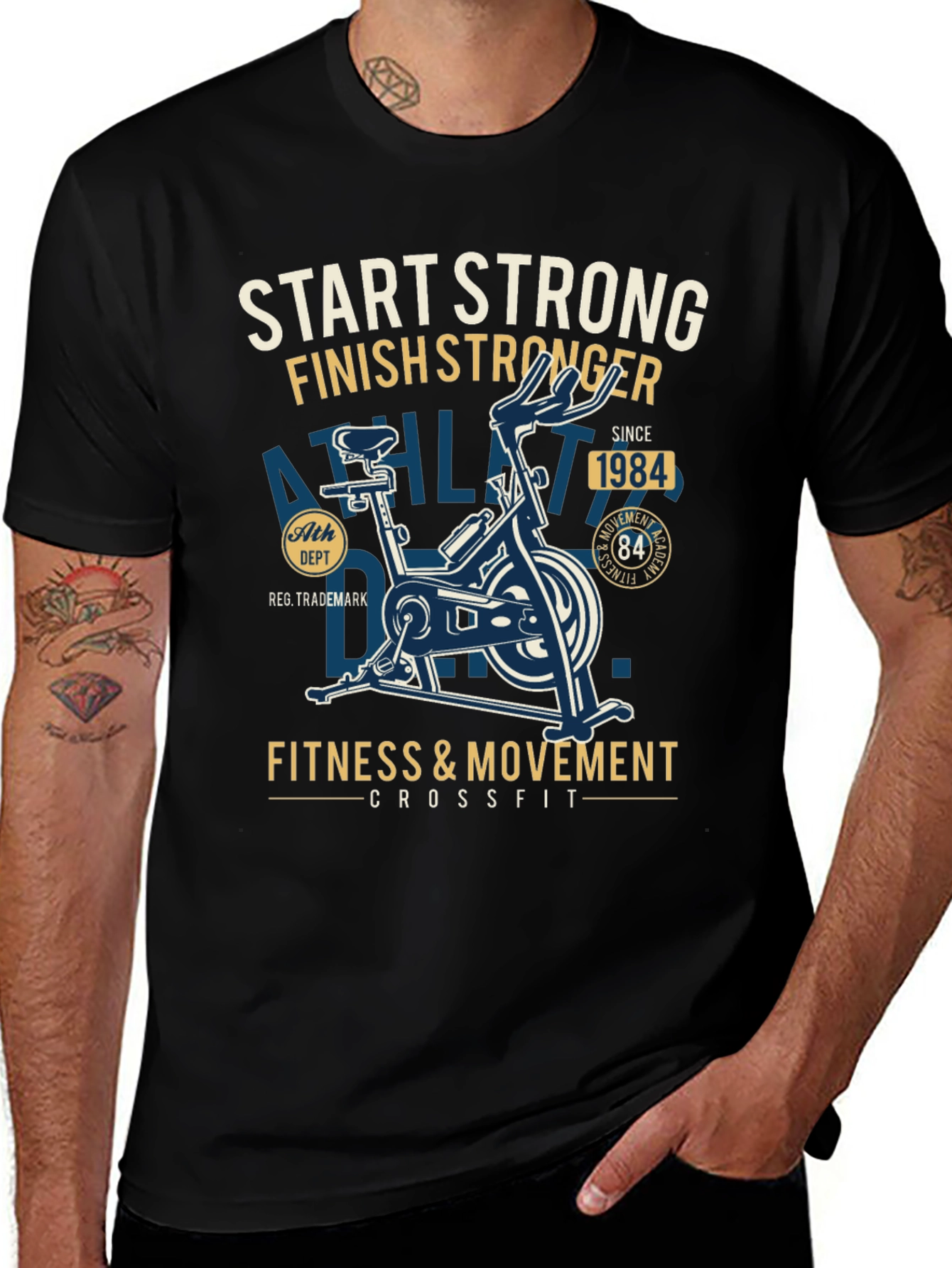 Start Strong Finish Stronger Black T-Shirt