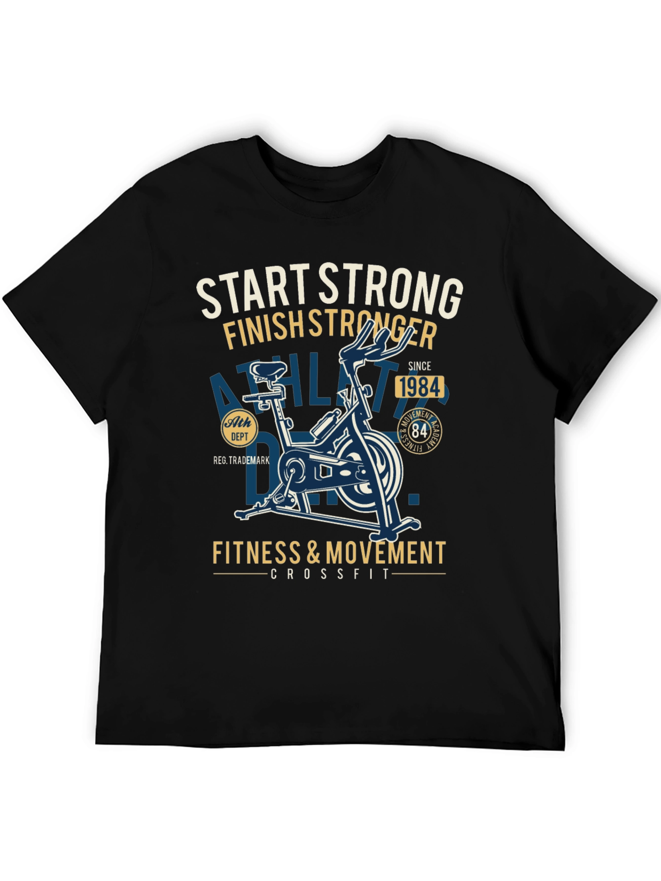 Start Strong Finish Stronger Black T-Shirt