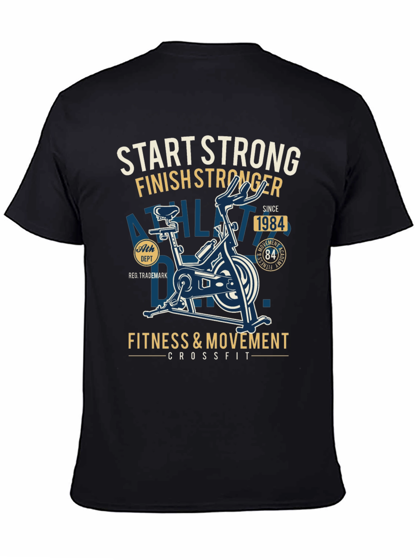 Start Strong Finish Stronger Black T-Shirt