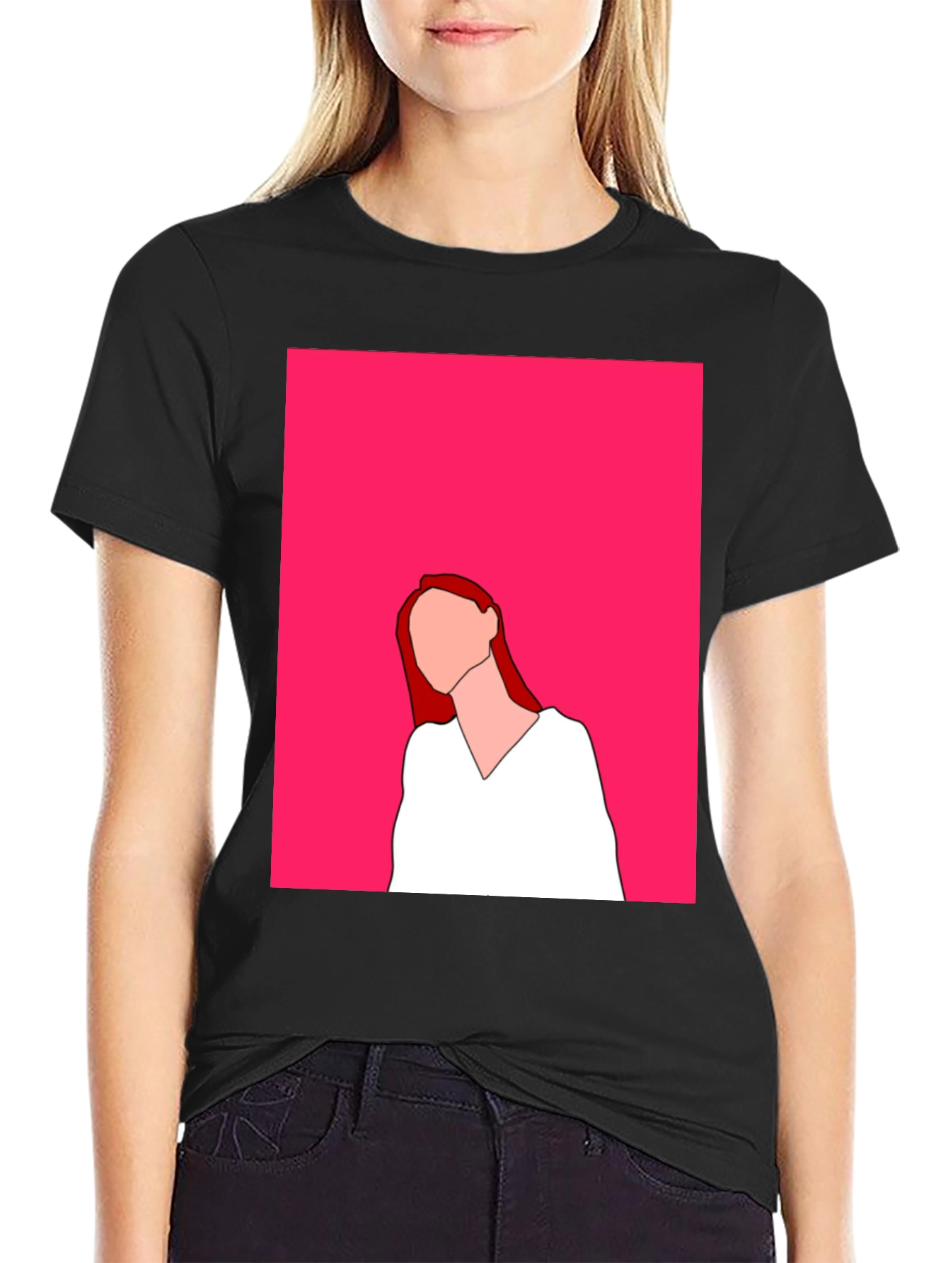 Minimalist Woman Portrait Graphic Tee