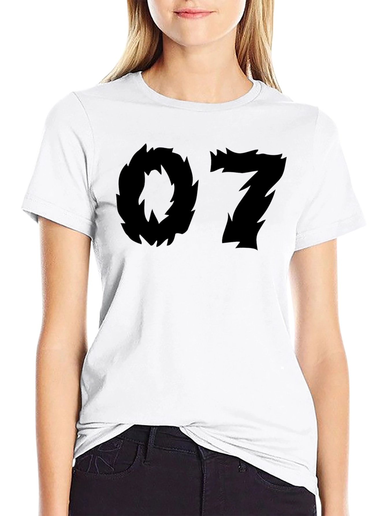 Edgy Number Tee - Black Cotton Graphic T-Shirt