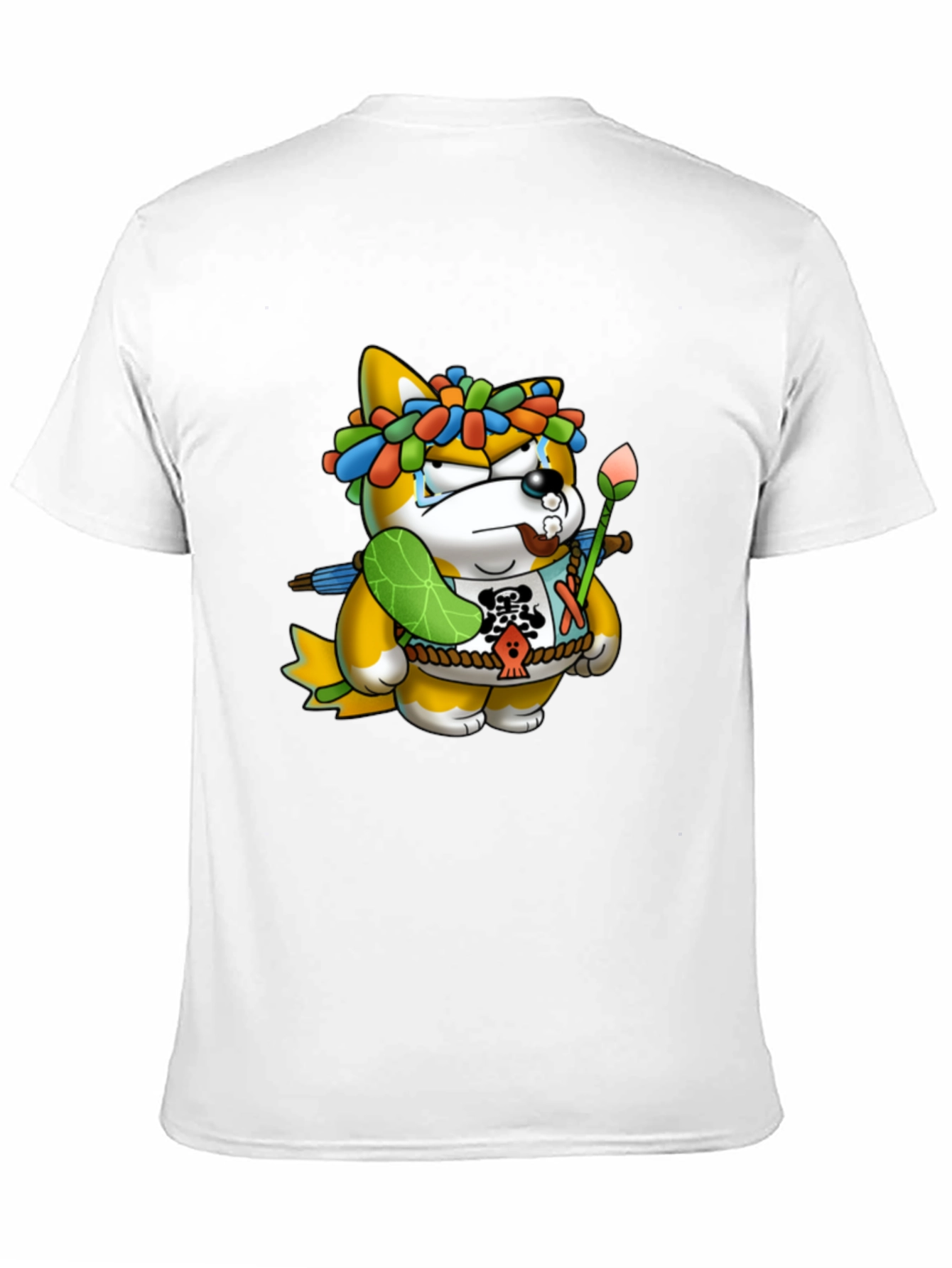 Shiba Inu Cartoon Graphic Black T-Shirt