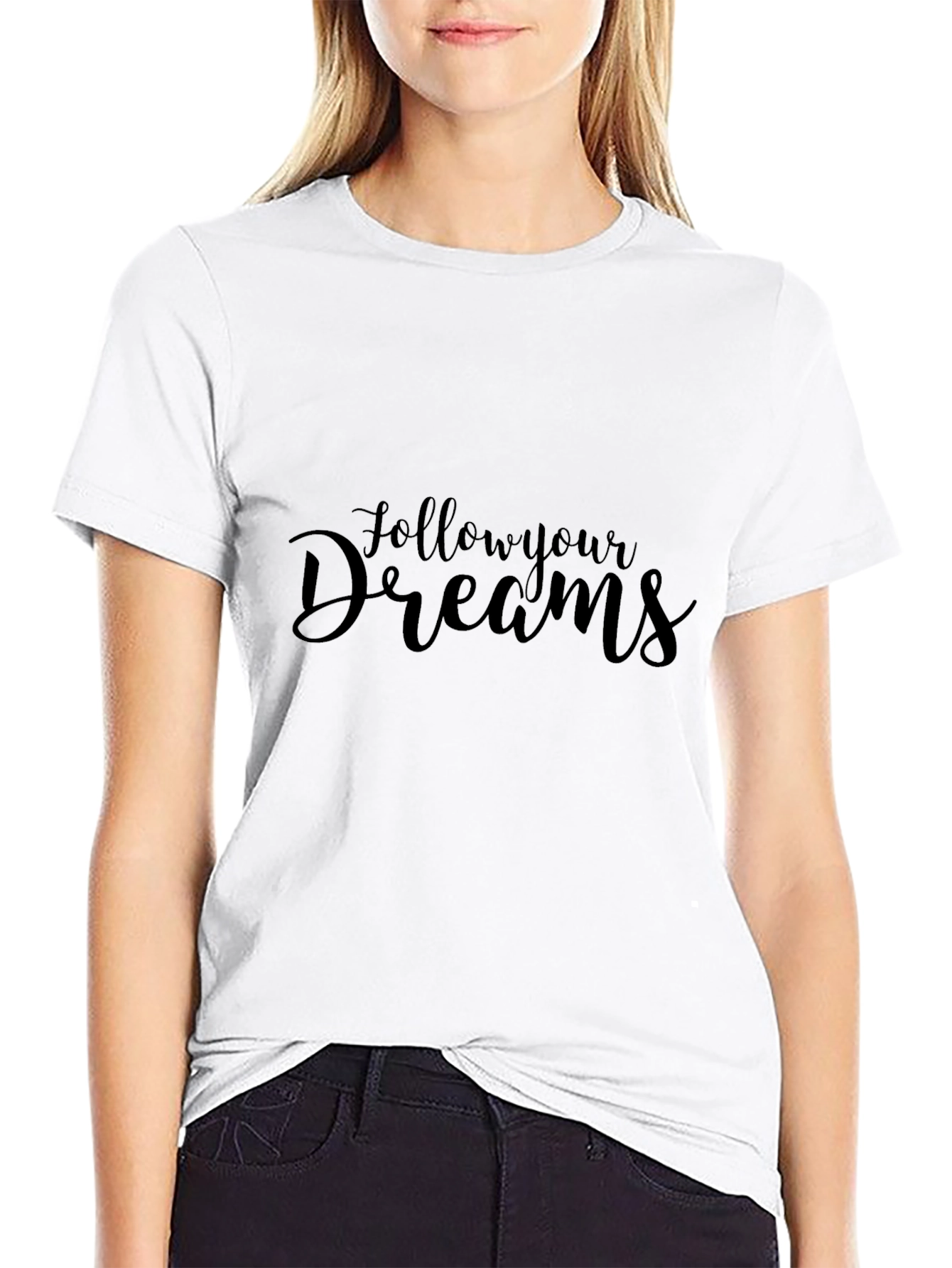 Follow Your Dreams Black Tee Shirt