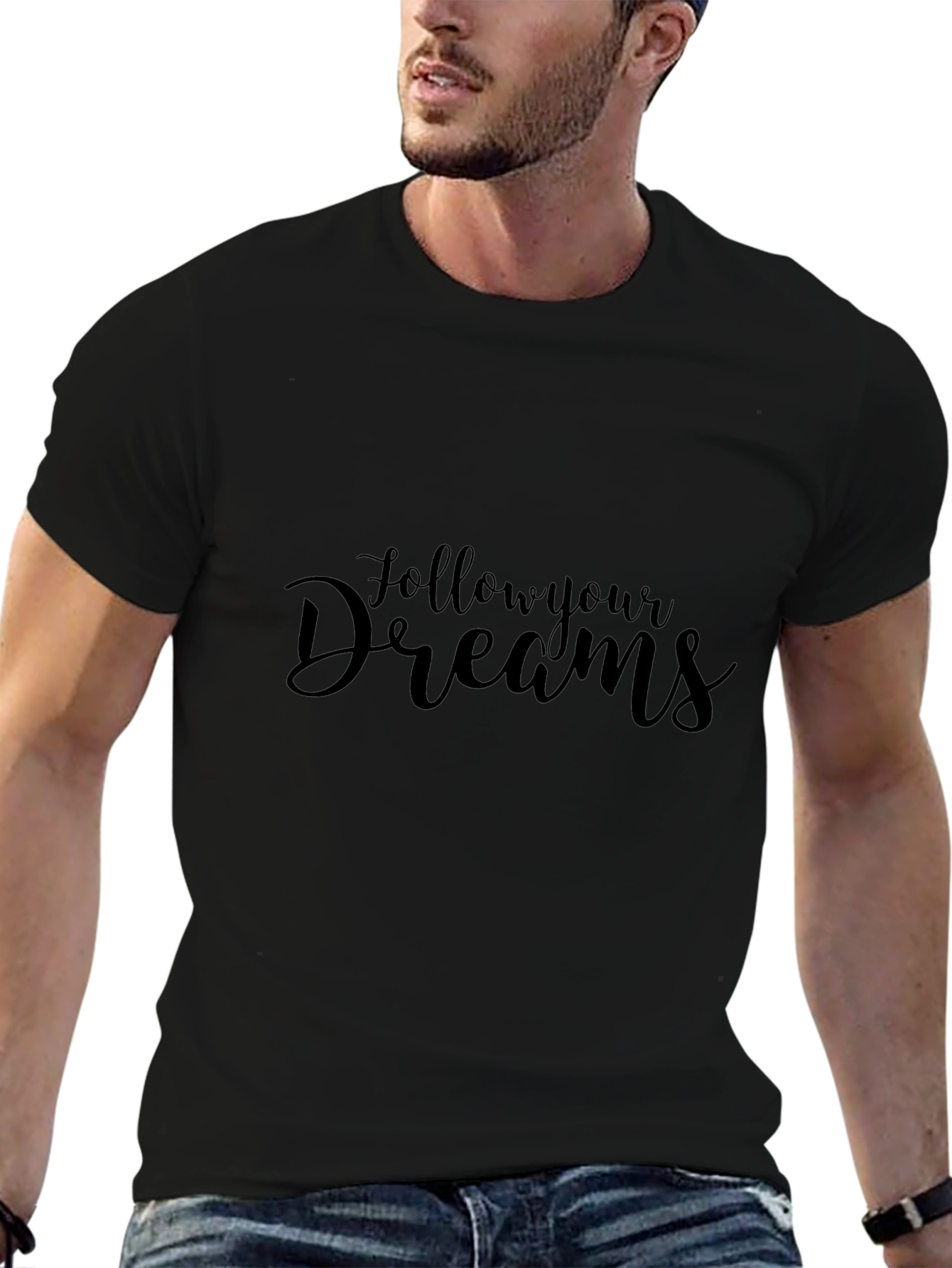 Follow Your Dreams Black Tee Shirt