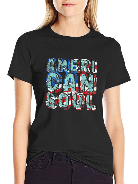 American Soul Graphic Print Black T-Shirt