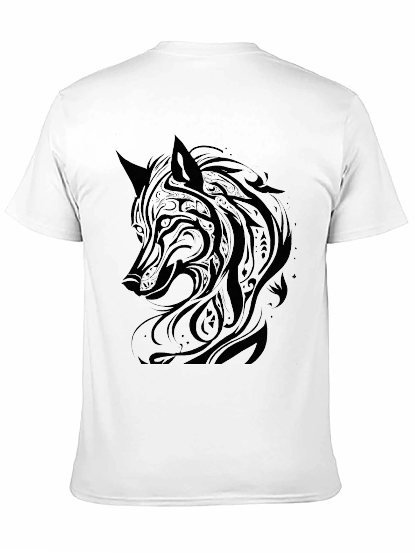 Wolf Graphic Print Black T-Shirt