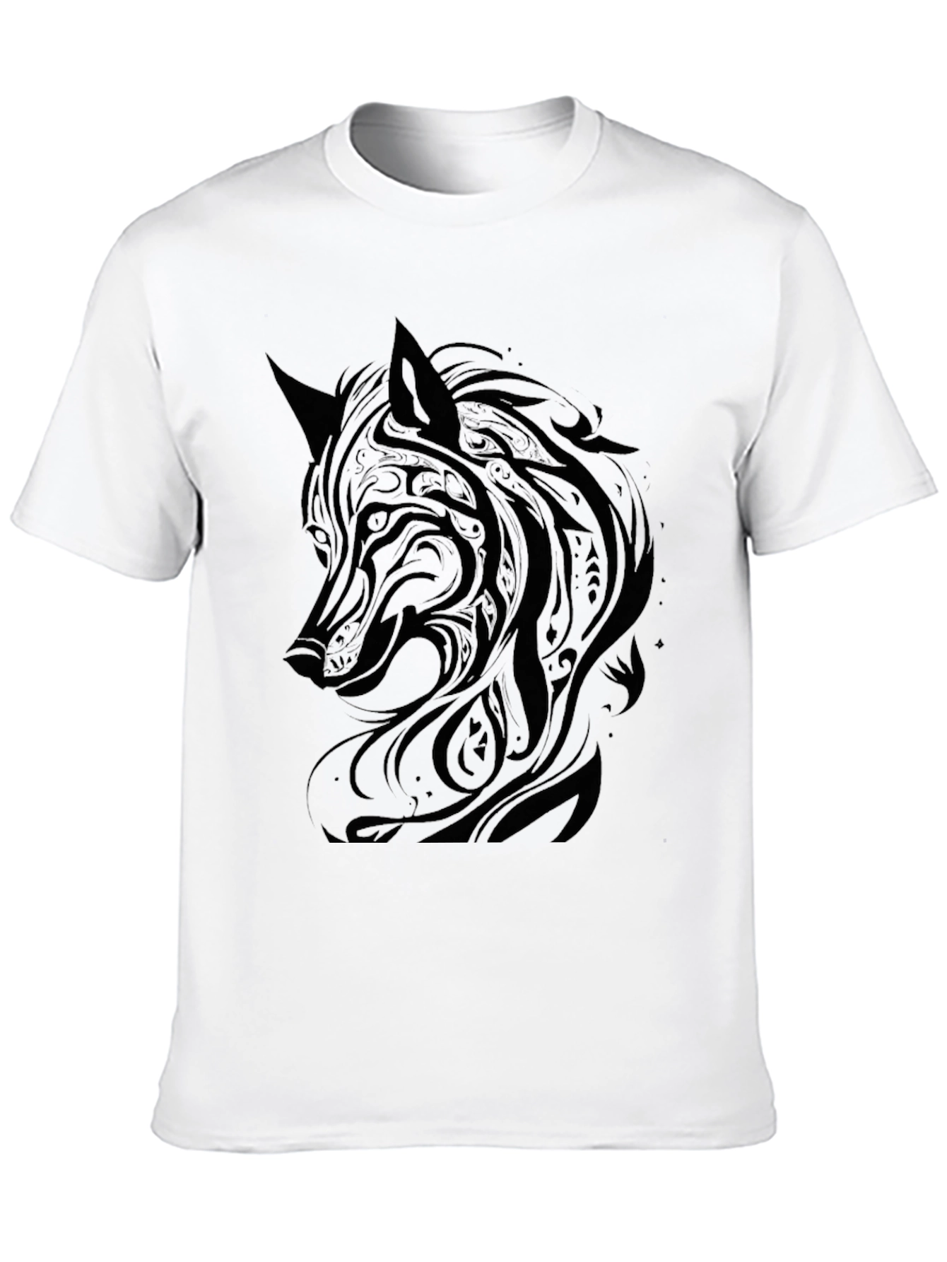 Wolf Graphic Print Black T-Shirt