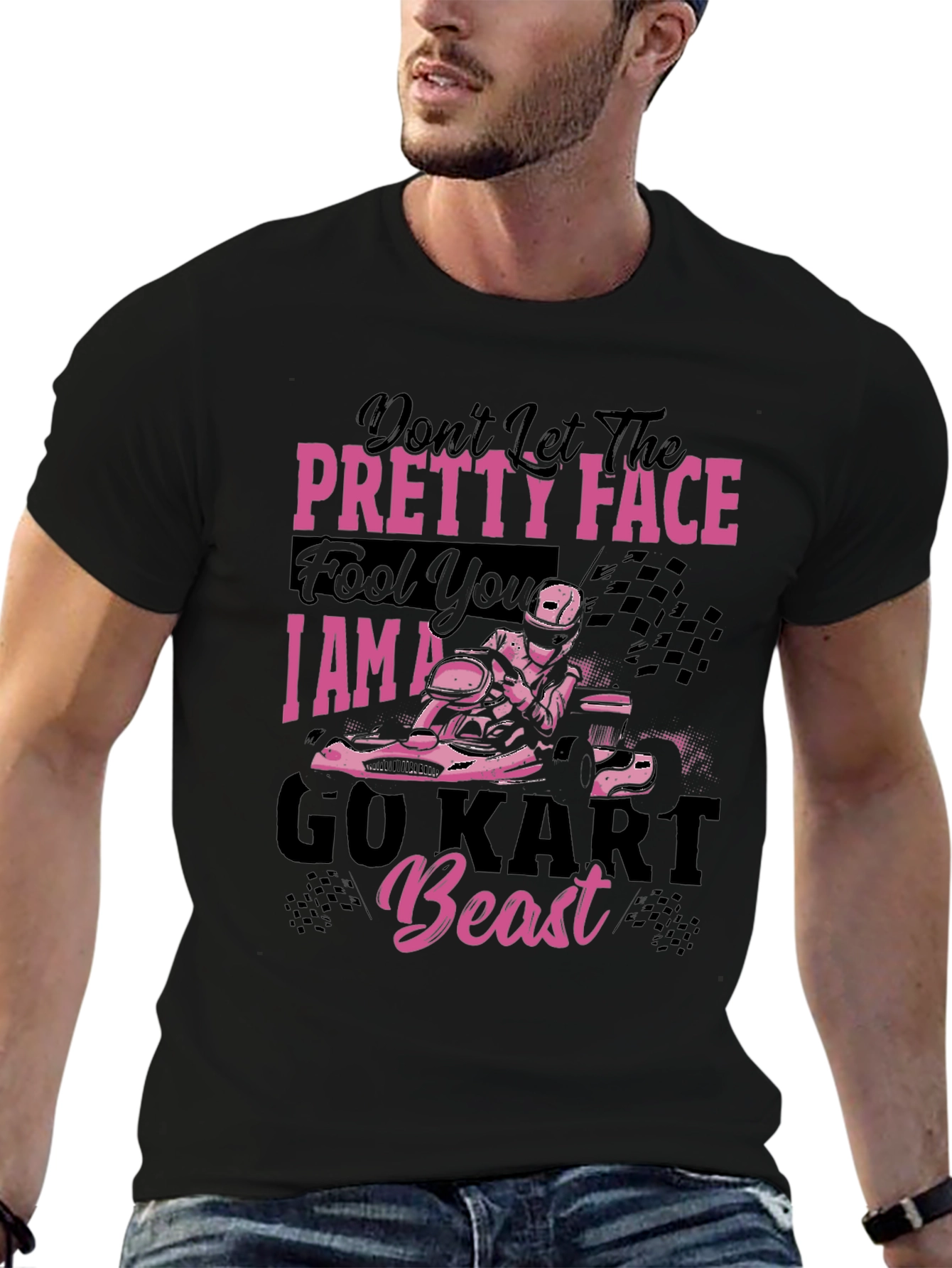 Pretty Face Go Kart Beast T-Shirt - Racing Tee