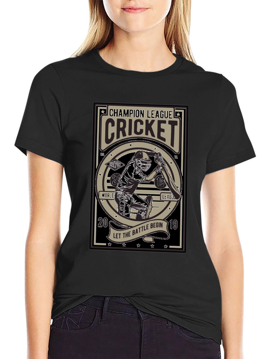 Champion League Cricket Black T-Shirt
