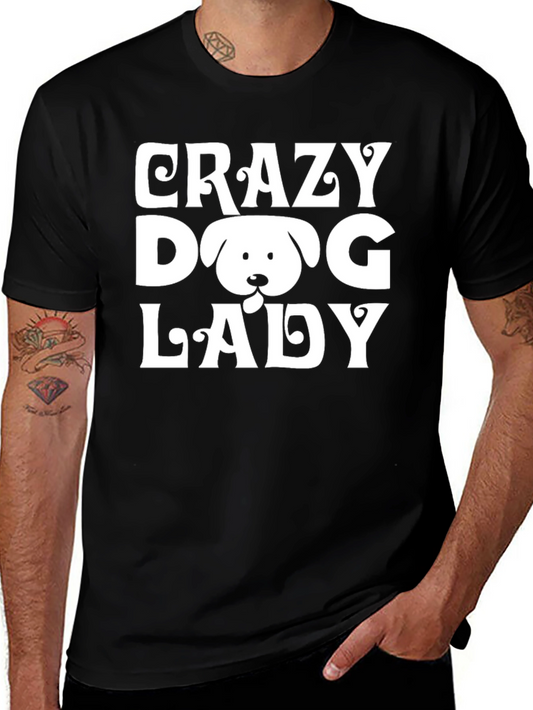 Crazy Dog Lady Graphic T-Shirt - Black