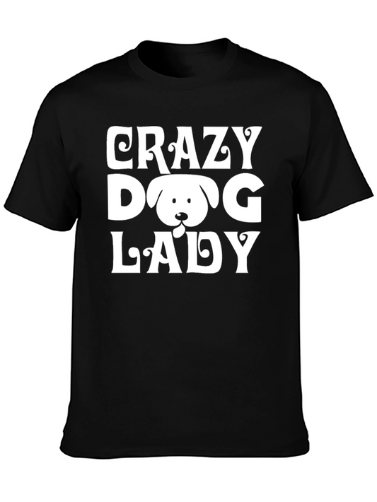 Crazy Dog Lady Graphic T-Shirt - Black