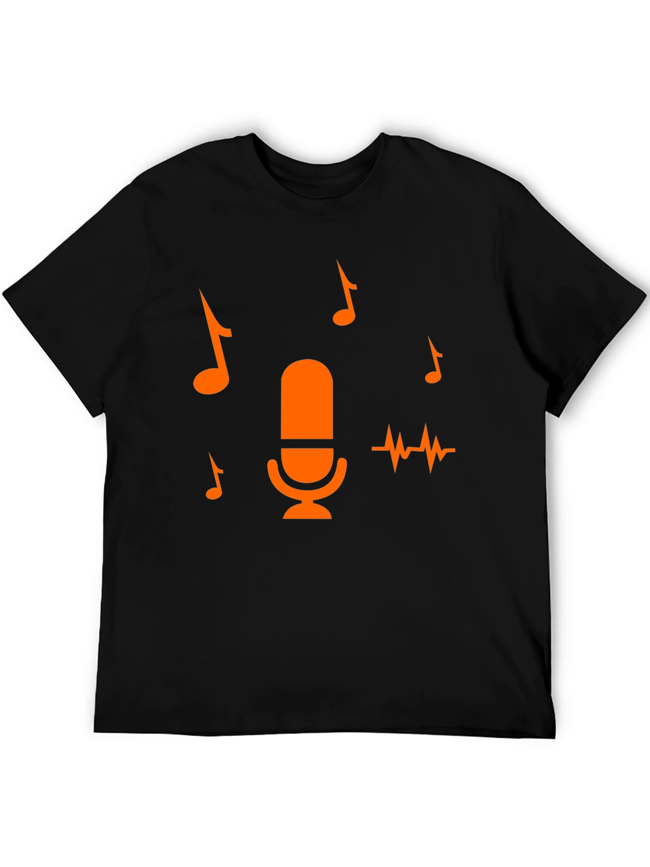 Music Lover Tee: Microphone & Notes Graphic T-Shirt