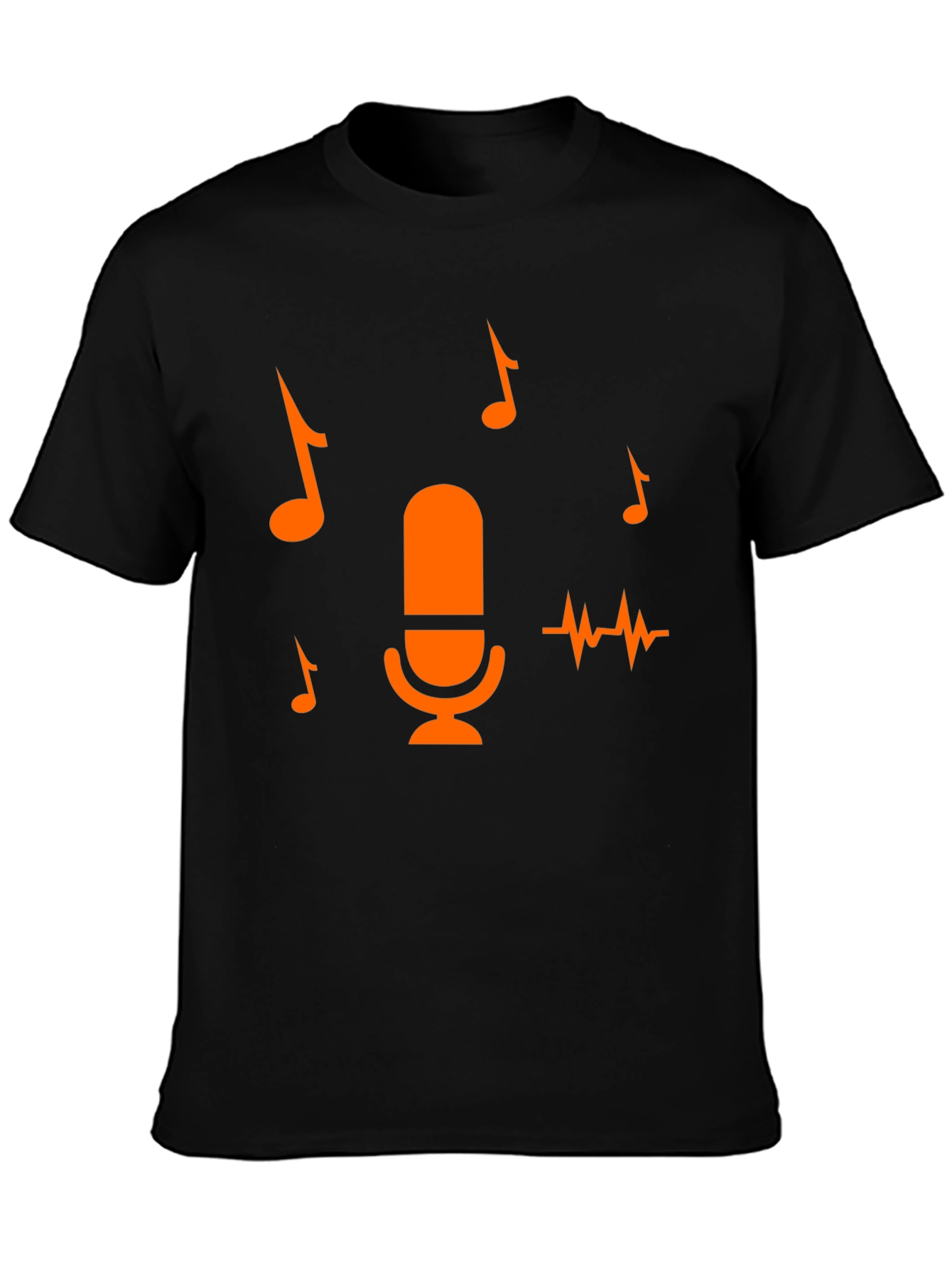 Music Lover Tee: Microphone & Notes Graphic T-Shirt