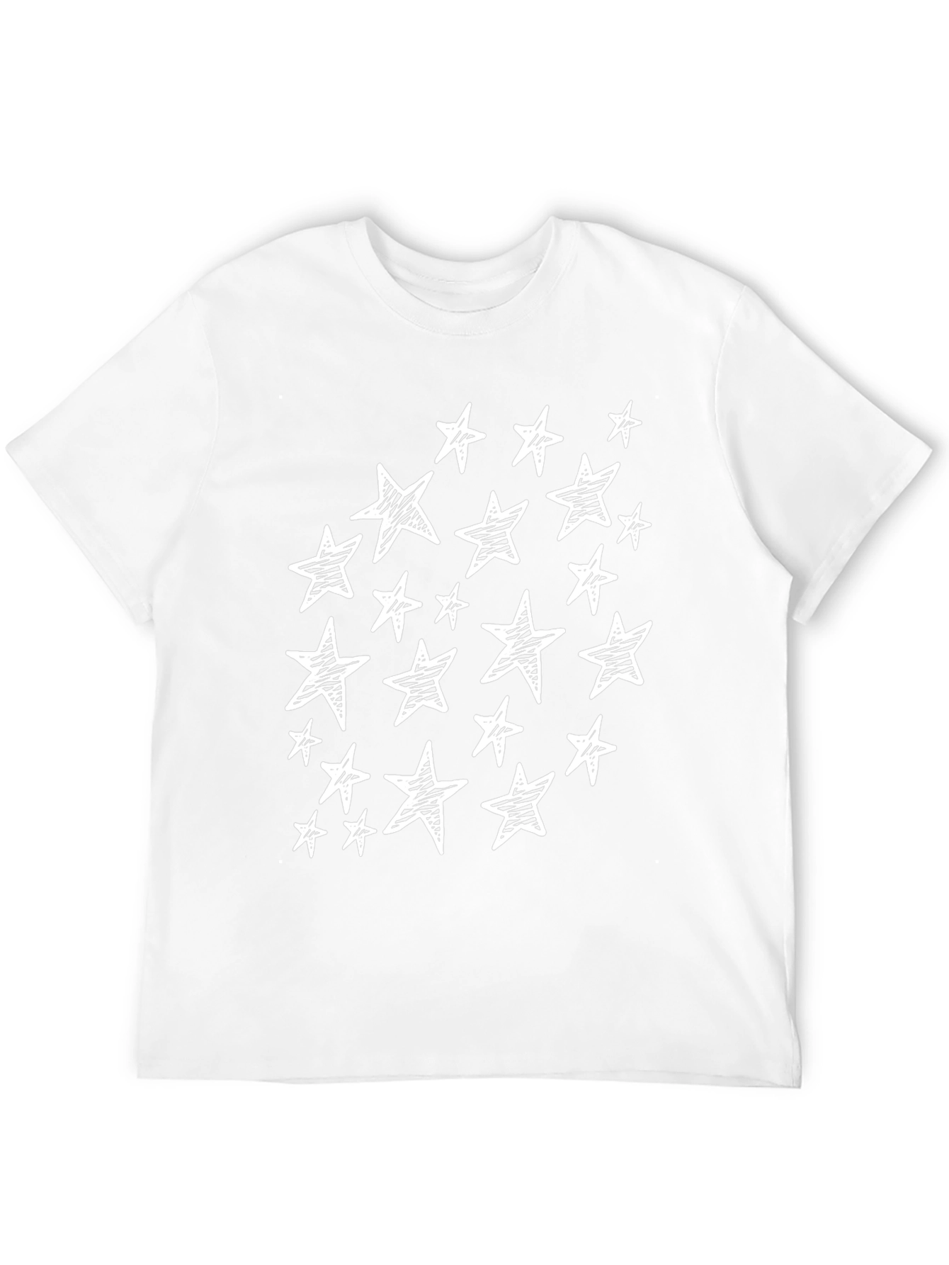 Sketch Star T-Shirt - Black Crew Neck Casual Tee