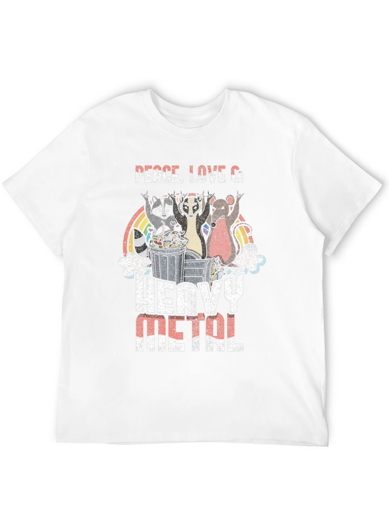 Peace Love Heavy Metal Graphic T-Shirt
