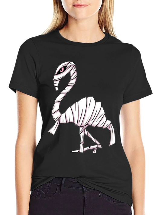 Mummy Flamingo Graphic Tee - Spooky Fun!
