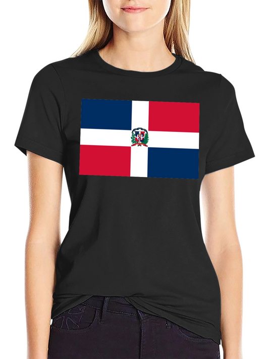 Dominican Republic Flag T-Shirt - Black