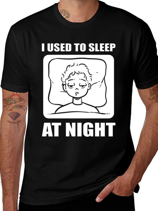 I Used to Sleep at Night Graphic T-Shirt - Black Cotton
