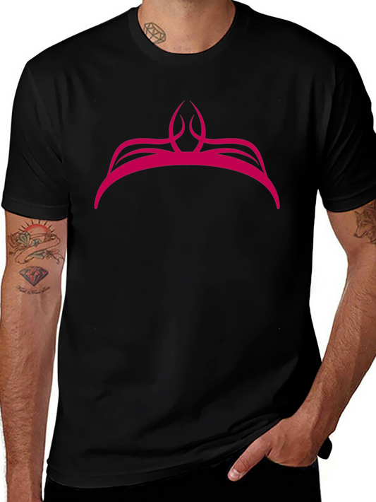 Pink Crown Graphic Black T-Shirt