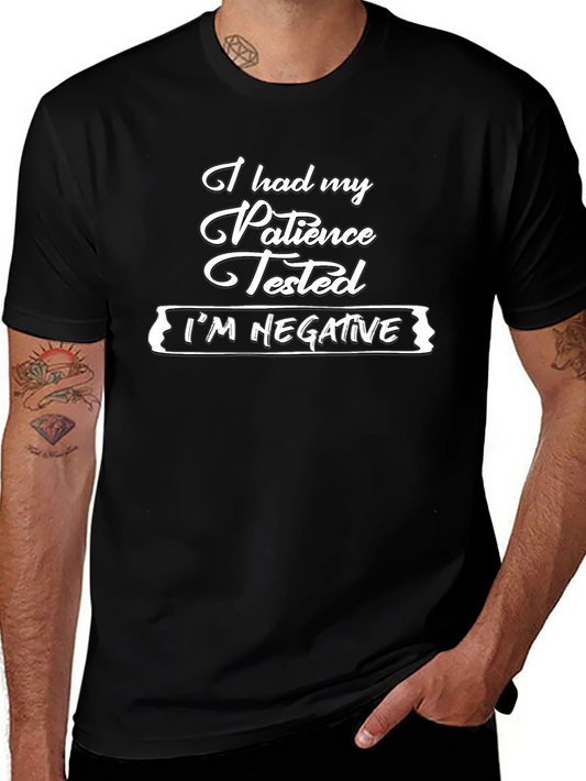 Funny Patience Tested Graphic Tee - Black