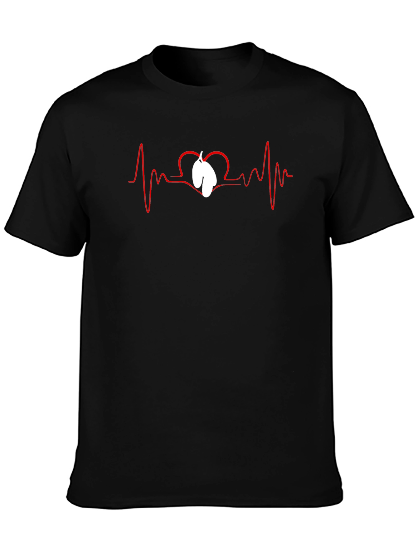 Heartbeat Lungs Graphic Tee - Black