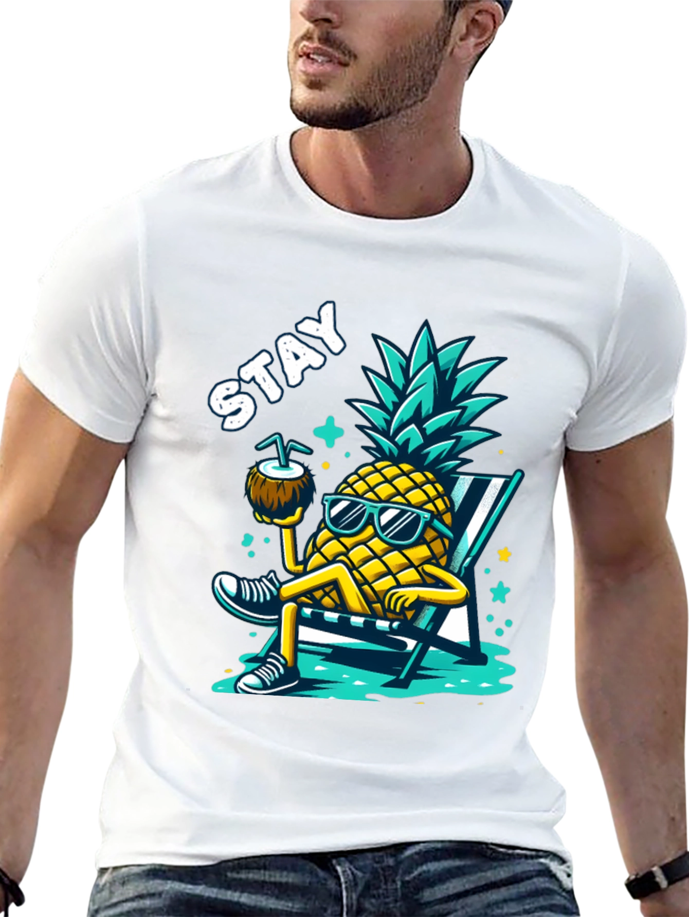 Stay Cool Pineapple Graphic T-Shirt - Summer Vibes